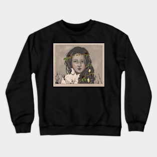 Old Photo Witch Girl Crewneck Sweatshirt